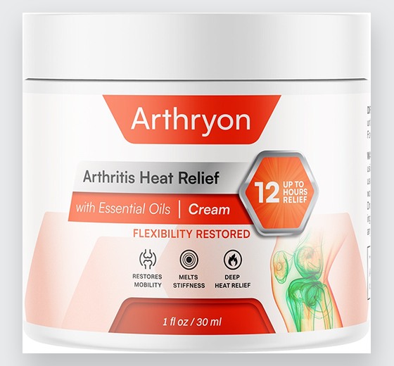 Arthryon Arthritis Heat Relief creme, hvid bøtte med orange etiket, 30 ml