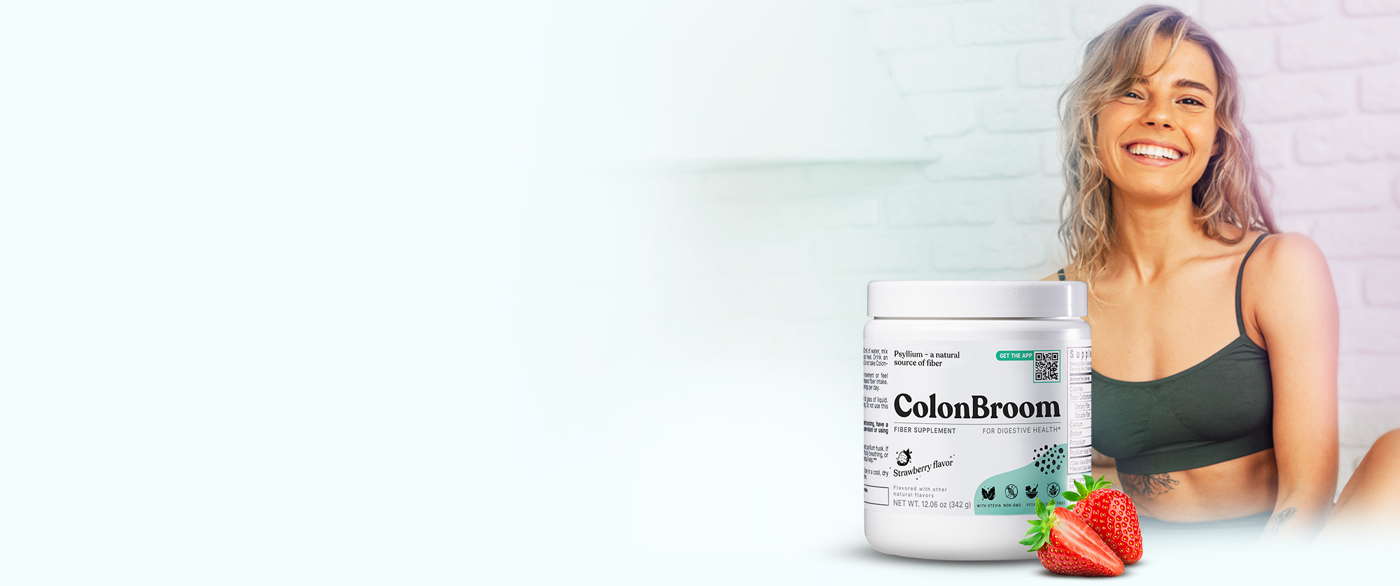 ColonBroom psyllium husk fibre powder container