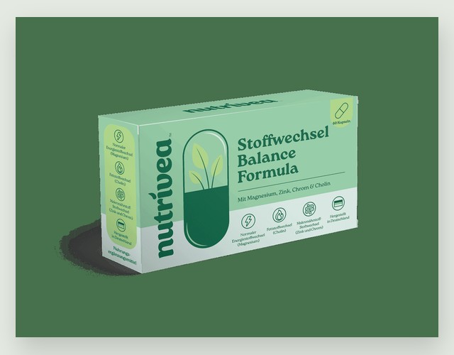 Nutrivea Stoffwechsel Balance Formula Packung, 60 Kapseln, mit Magnesium, Zink, Chrom und Cholin
