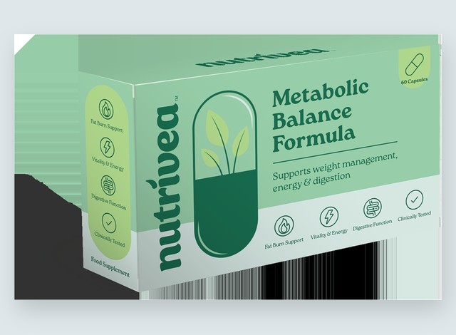 Nutrivea Metabolic Balance Formula, den engelske pakke med 60 kapsler, som den danske side viser
