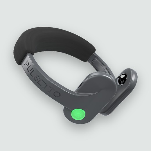 Pulsetto Lite device, grey body with green button