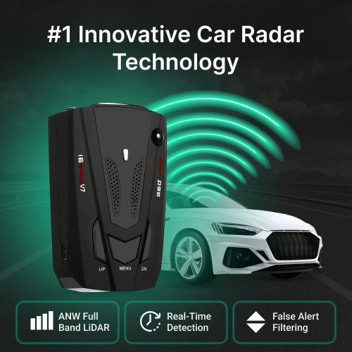 Speeder Pro Radarwarner, kompaktes schwarzes Geraet mit Display