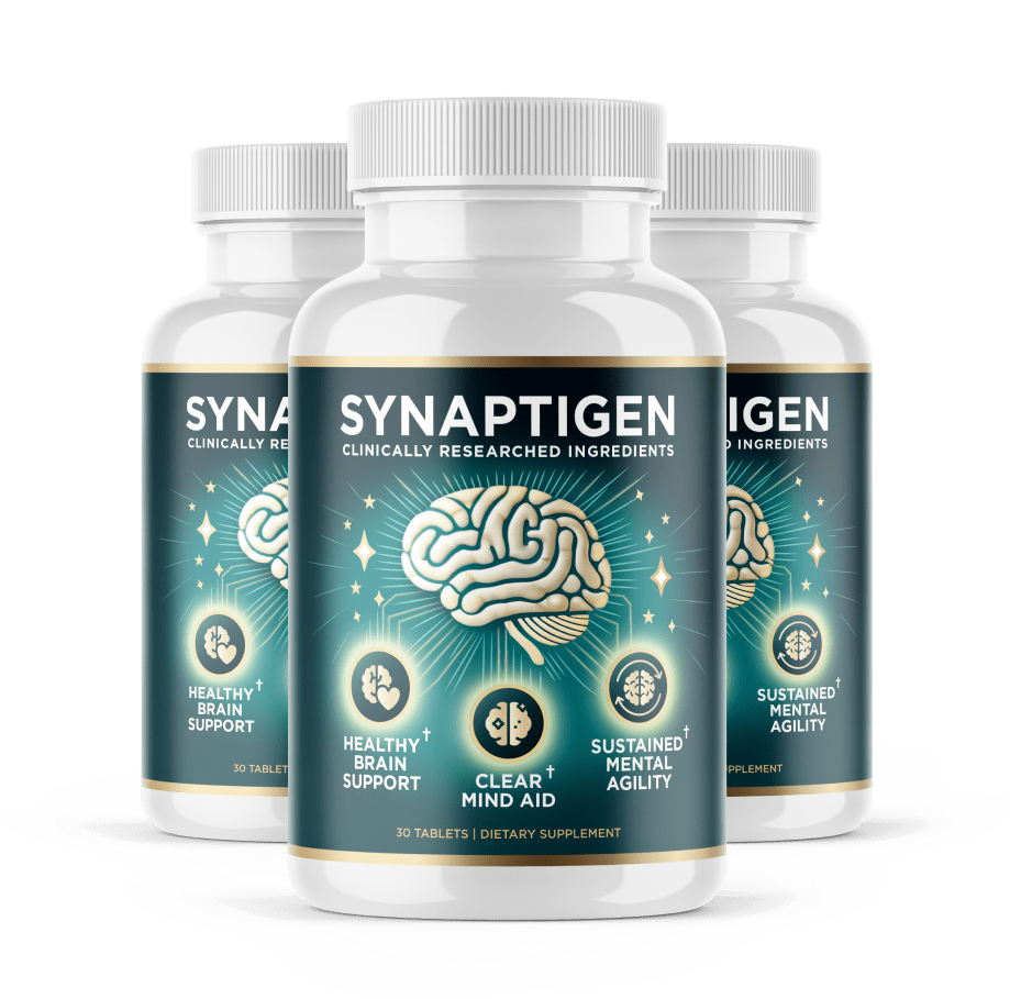 Three bottles of Synaptigen tablets