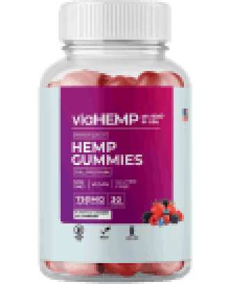 viaHEMP Hemp Gummies bottle with berry gummies inside